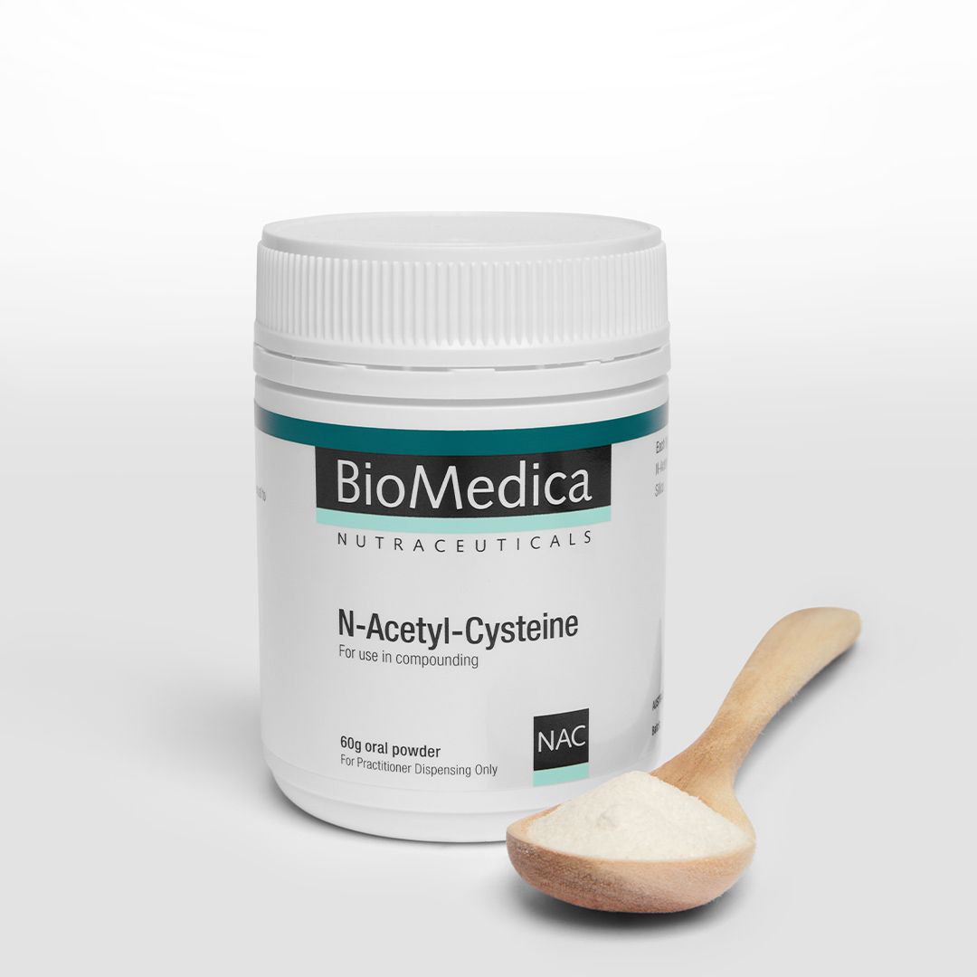 BioMedica N-Acetyl-Cysteine 60g Unflavoured Pure Vegan NAC Glutathione Precursor Powder Australia Health Potential