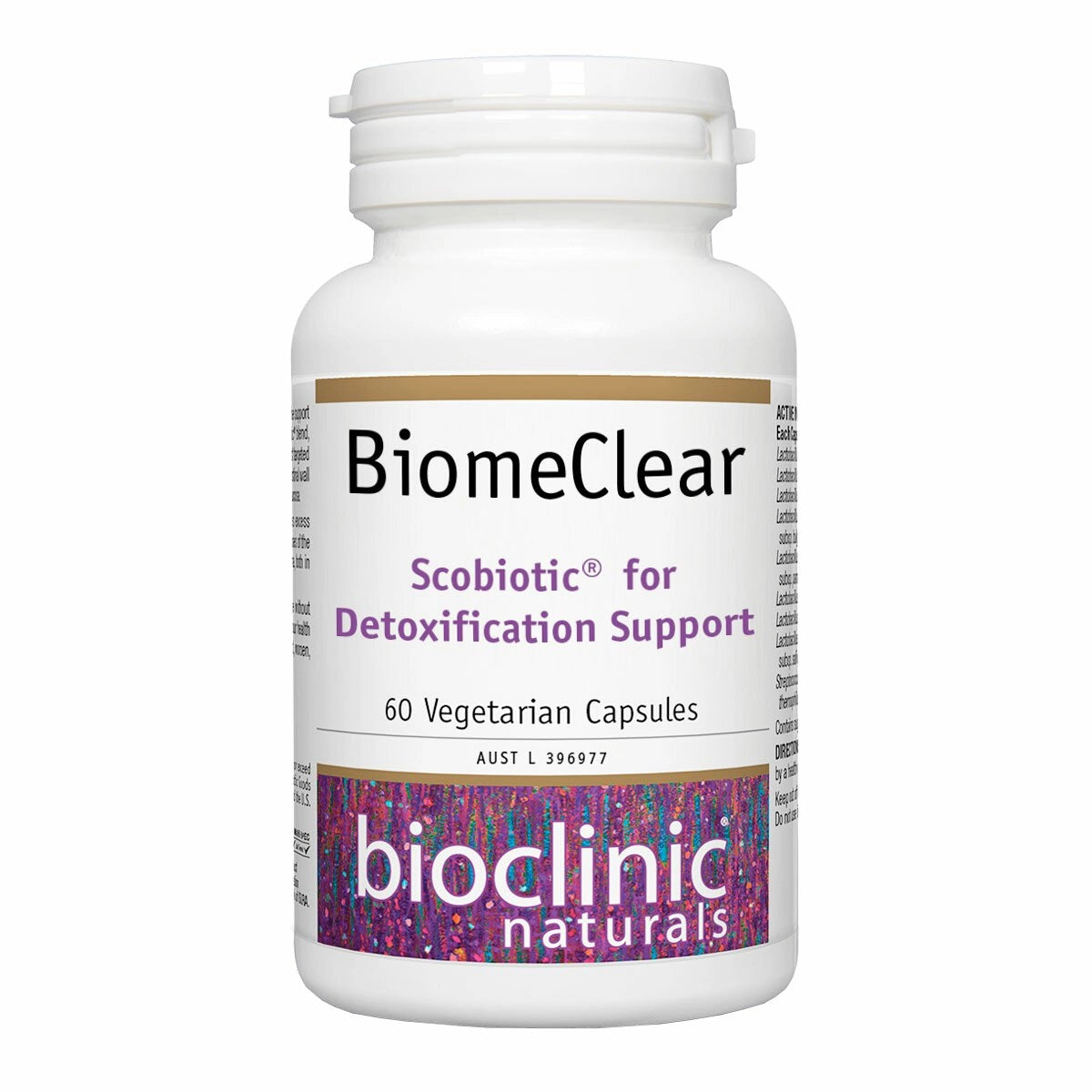 Bioclinic Naturals BiomeClear 60 VegeCaps Scobiotic liver detox probiotics milk thistle spirulina chlorella Australia Health Potential