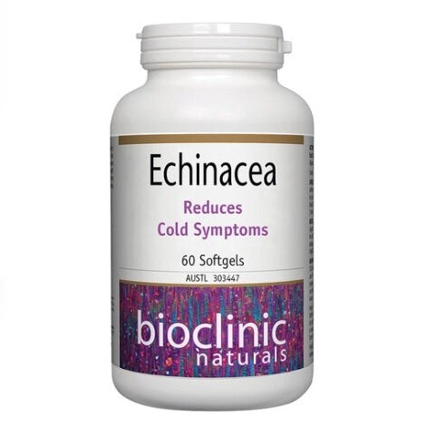 Bioclinic Naturals Echinacea 60 softgels organic echinacea purpurea cold flu immune support sore throat respiratory Australia Health Potentia