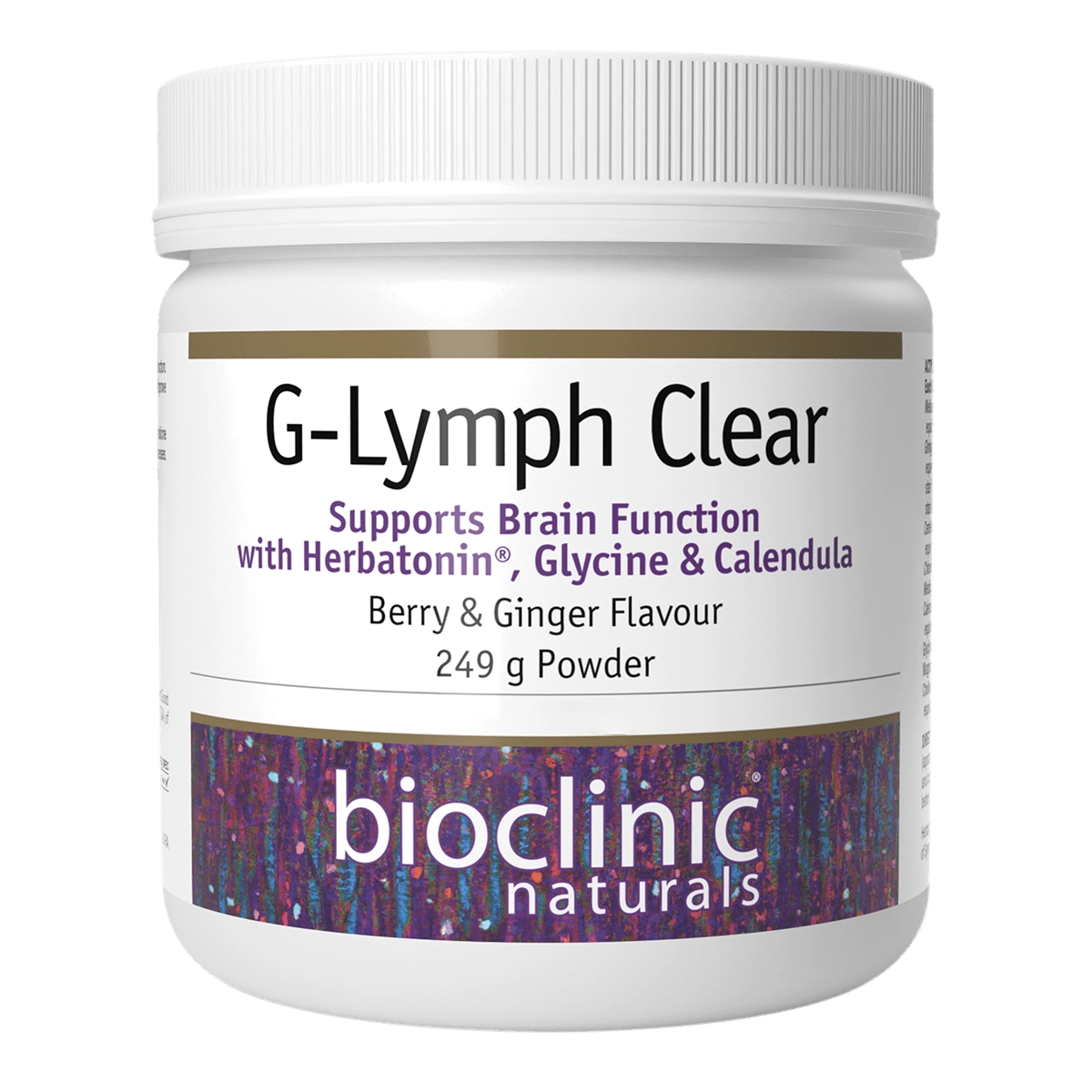Bioclinic Naturals G-Lymph Clear 249g berry ginger powder lemon balm ginkgo gotu kola brain sleep lymphatic cognitive Australia Health Potential