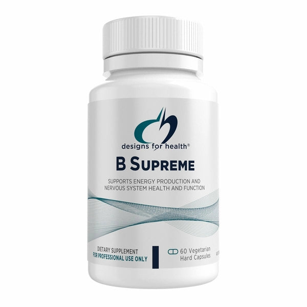 Designs for Health B Supreme 60 caps Activated B Complex Energy Stress Nervous System Support Australia Health Potential