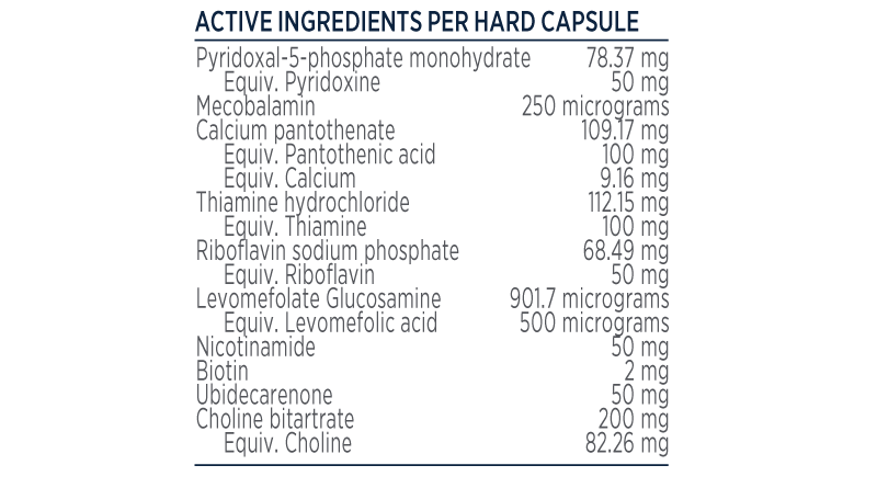 Designs for Health B Supreme 60 caps Quatrefolic Activated B Complex Ingredients Panel Australia Health Potential