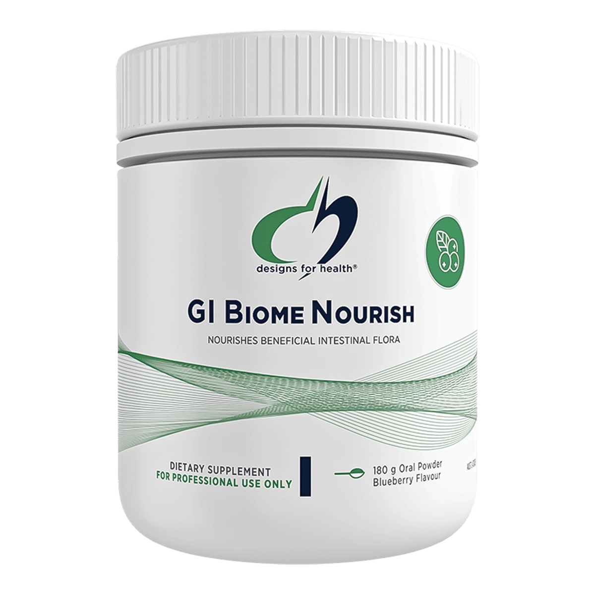 Designs for Health GI Biome Nourish 180g Blueberry Polyphenol Prebiotic Gut Microbiome Flora Support Australia Health Potential
