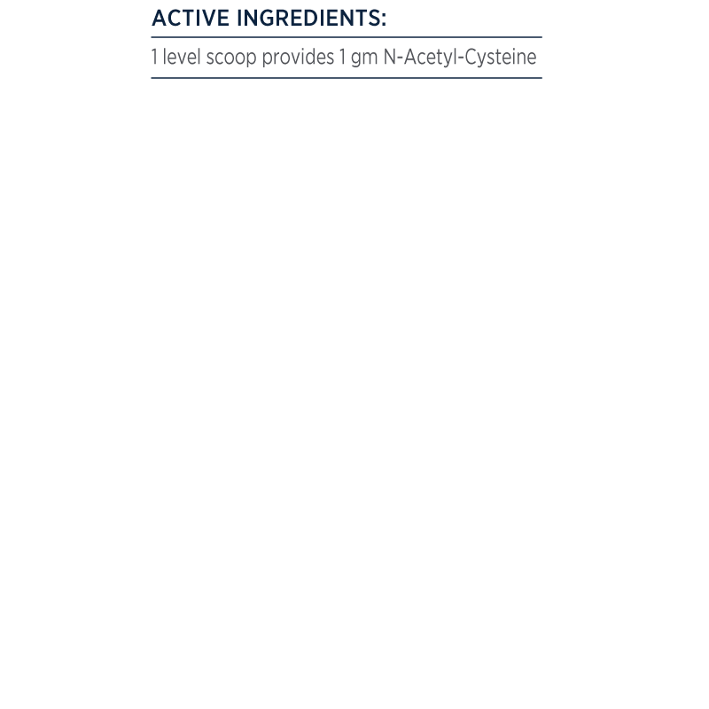 Designs for Health N-Acetyl-Cysteine 100g Unflavoured Pure NAC Excipient Free Ingredients Panel Australia Health Potential