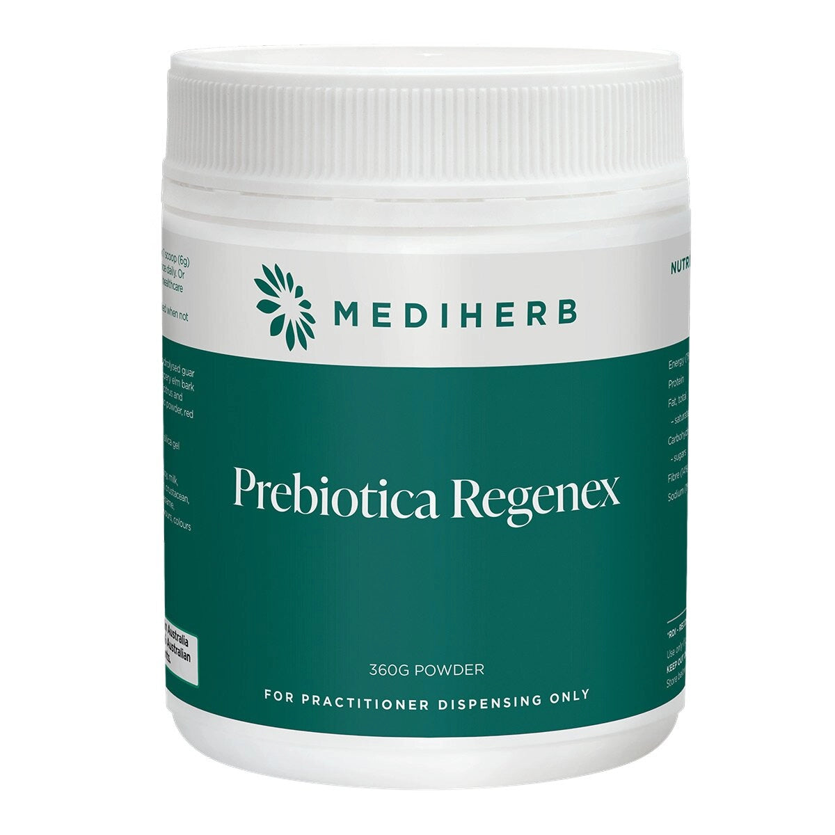 MediHerb Prebiotica Regenex 360g PHGG Acacia Gum Slippery Elm Pectin Cacao Dragon Fruit Prebiotic Fibre Gut Microbiome Australia Health Potential