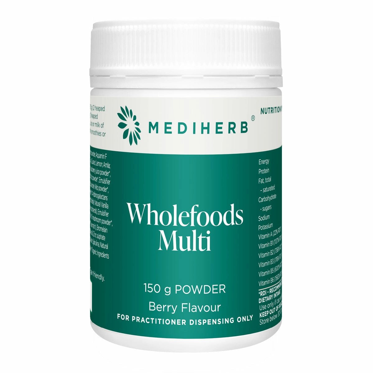 MediHerb Wholefoods Multi 150g Aquamin Spirulina Holy Basil Maqui Berry Baobab Superfood Multi Whole Food Healthy Ageing Australia Health Potential