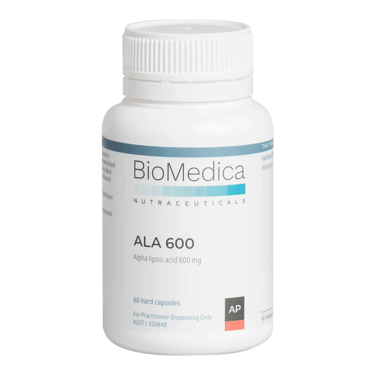 BioMedica ALA 600 60 caps Alpha Lipoic Acid Antioxidant Blood Sugar Energy Support Australia Health Potential