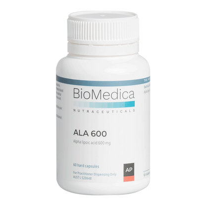 BioMedica ALA 600 60 caps Alpha Lipoic Acid Antioxidant Blood Sugar Energy Support Australia Health Potential