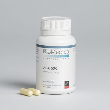 BioMedica ALA 600 60 caps High Dose Alpha Lipoic Acid Antioxidant Capsules Australia Health Potential
