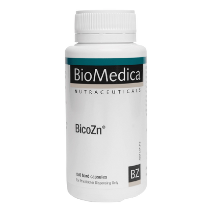 BioMedica BicoZn 150 caps Zinc Immune Skin Reproductive Neurotransmitter Support Australia Health Potential