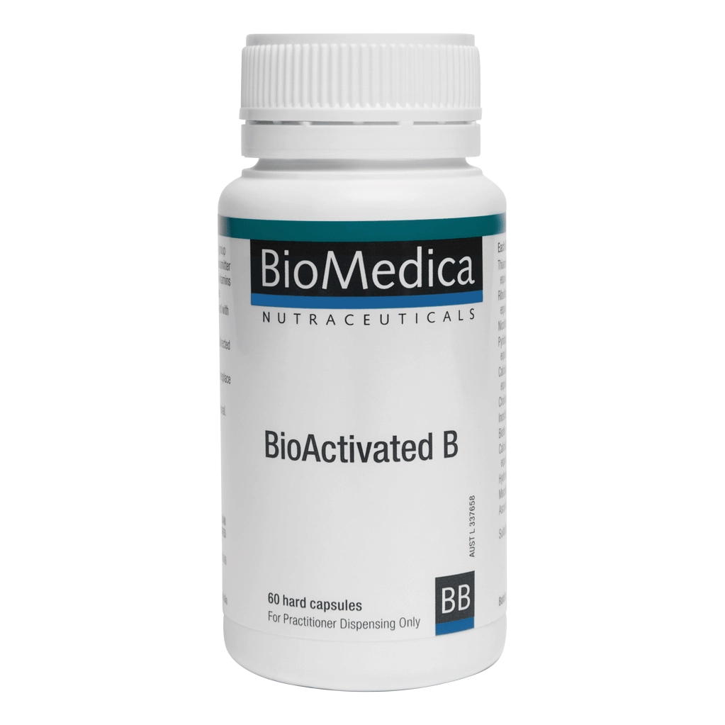 BioMedica BioActivated B 60 caps Activated B Vitamins Folate Energy Nervous System Support Australia Health Potential
