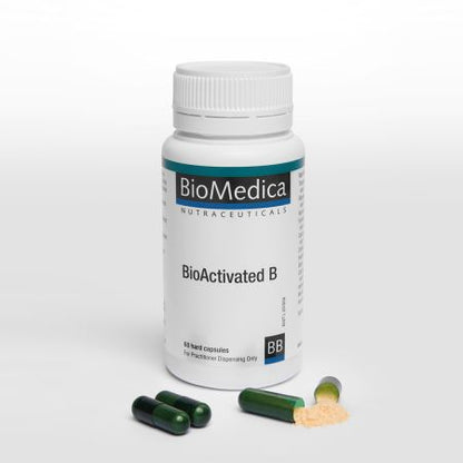 BioMedica BioActivated B 60 caps Comprehensive B Complex Activated Folate Capsules Australia Health Potential