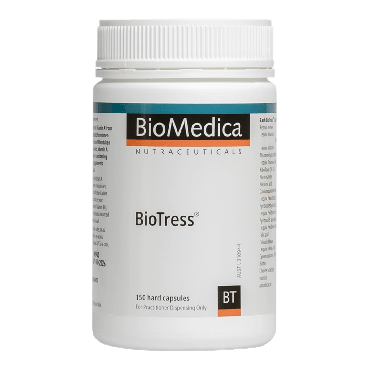 BioMedica BioTress 150 caps Multinutrient Energy Stress Nervous System Support Australia Health Potential