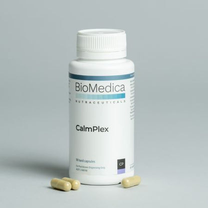 BioMedica CalmPlex 90 caps Lemon Balm Skullcap Lavender Calm Capsules Australia Health Potential