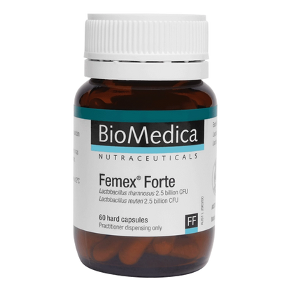 BioMedica Femex Forte 60 caps Lactobacillus GR1 RC14 Womens Probiotic Vaginal Microflora Urinary Tract Digestive Support Australia Health Potential