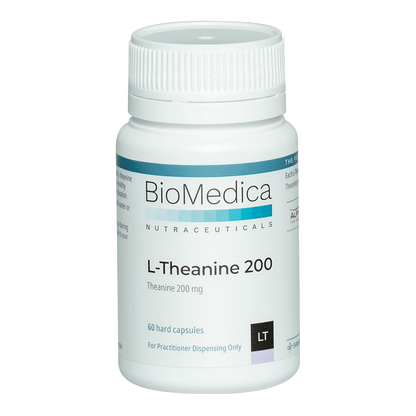BioMedica L-Theanine 200 60 caps AlphaWave L-Theanine Small Capsule Mental Focus Australia Mental Focus Stress Emotional Wellbeing Support Australia Health Potential