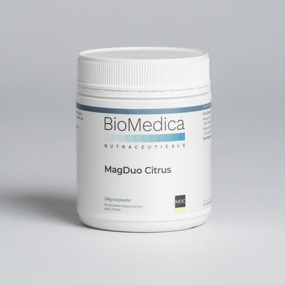 BioMedica MagDuo Citrus 240g Magnesium Muscle Sleep Energy Nervous System Support Australia Health Potential