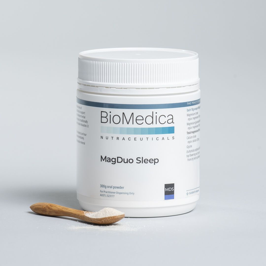 BioMedica MagDuo Sleep 300g Pine Lime Powder Dual Magnesium Herbal Sleep Powder Muscle Tension Nervous Tension Australia Health Potential