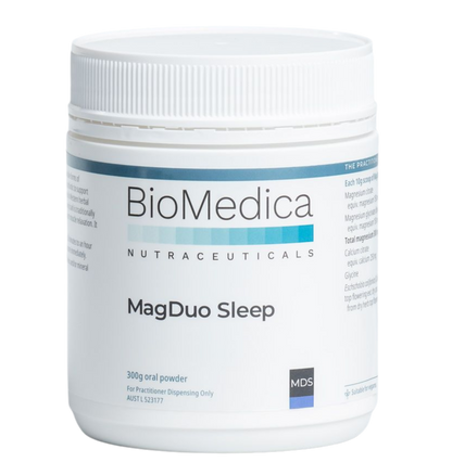 BioMedica MagDuo Sleep 300g Pine Lime Powder Magnesium Glycine Skullcap California Poppy Cramp Bark Sleep Relief Australia Health Potential