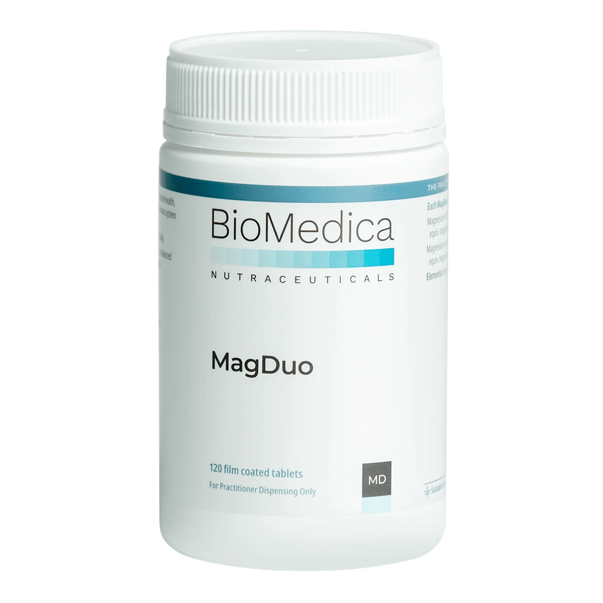 BioMedica MagDuo 120 tabs Dual Form Magnesium Citrate Glycinate High DoseMagnesium Muscle Relaxation Energy Nervous System Support Australia Health Potential