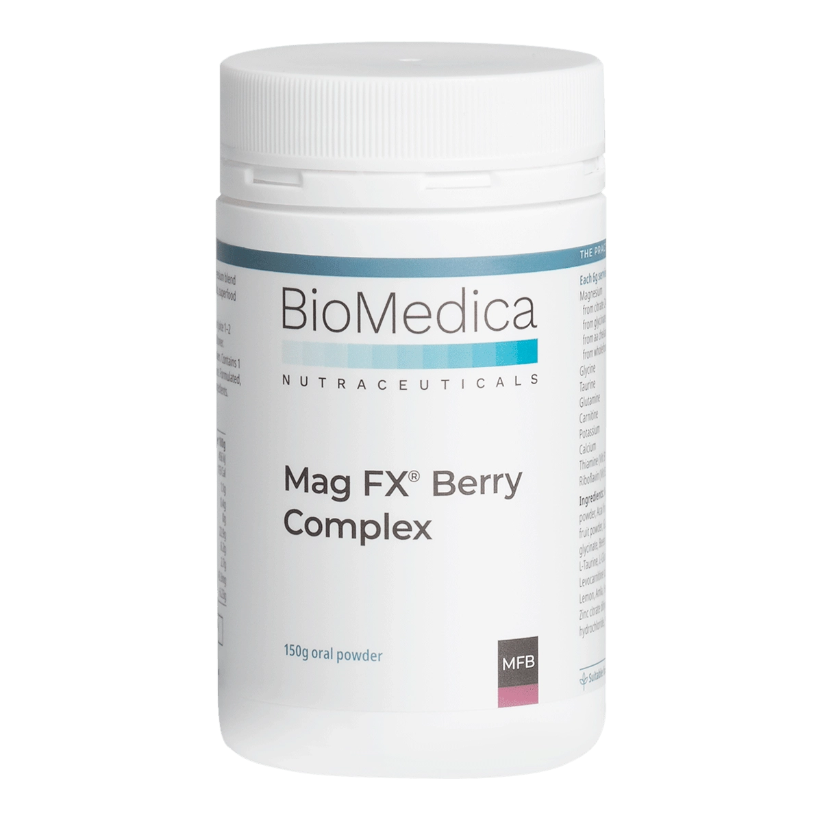 BioMedica Mag FX Berry 150g TRAACS Magnesium Superfood Berry Wholefood Powder Australia  Magnesium Energy Muscle Nervous System Support Australia Health Potential