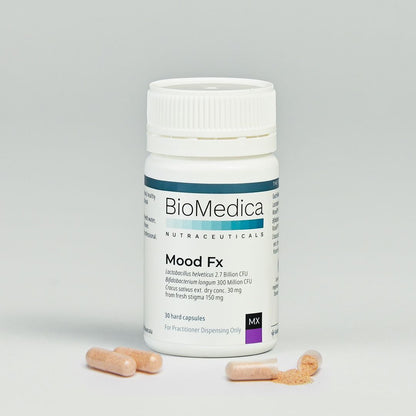 BioMedica Mood Fx 30 caps Saffron Cerebiome Psychobiotic Mood Capsules Australia Health Potential