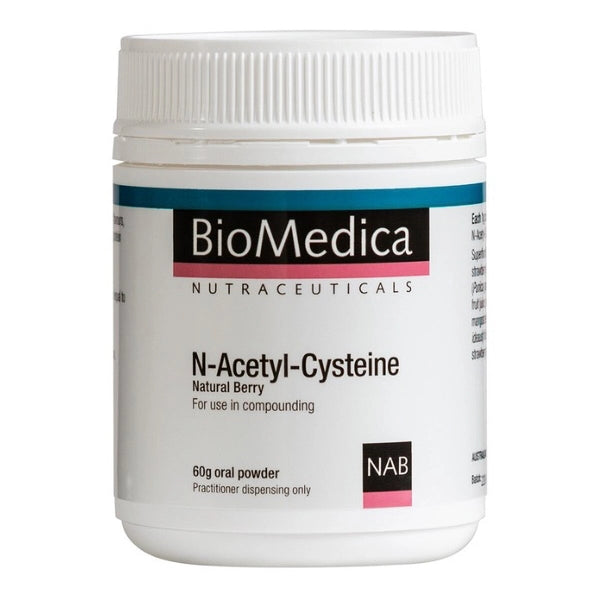 BioMedica N-Acetyl-Cysteine Berry 60g NAC Glutathione Antioxidant Pure NAC Superfood Berry Glutathione Powder Support Australia Health Potential