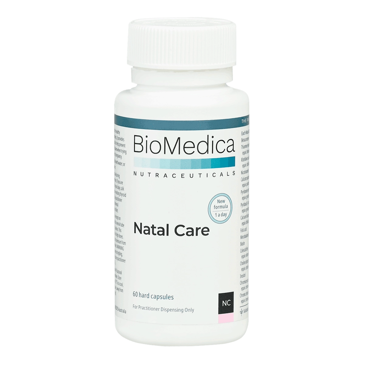 BioMedica Natal Care 60 caps Gentle Clean Vegan Prenatal Folate Pregnancy Foetal Development Healthy Baby Pregnancy Support no refrigeration simple folate iron Australia Health Potential