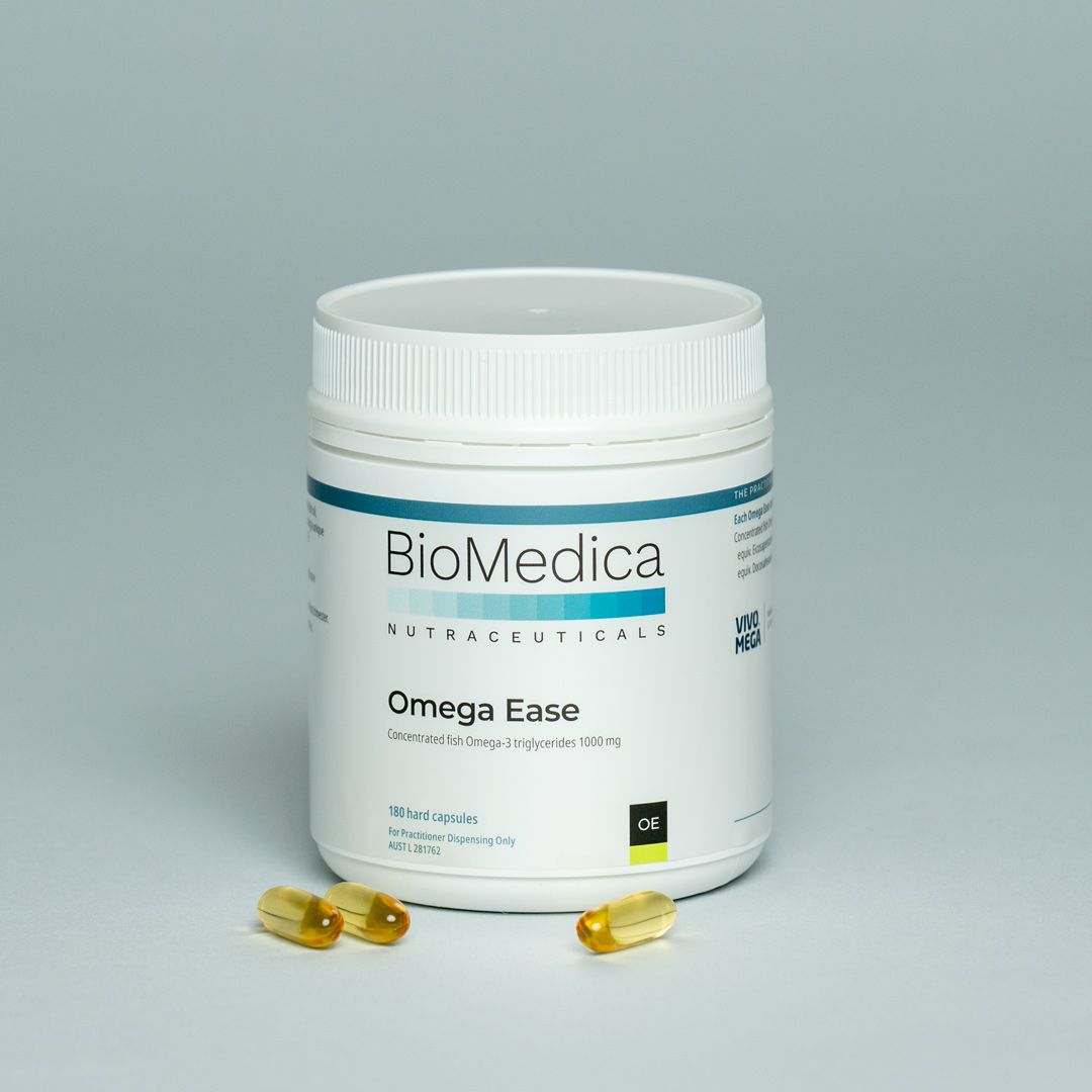 BioMedica Omega Ease 180 caps VivoMega EPA DHA Omega-3 Softgel Capsules Australia Health Potential