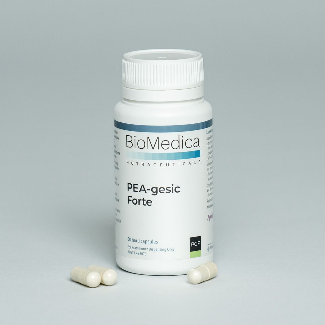BioMedica PEA-gesic Forte 60 caps PEA Boswellia White Willow Pain Relief Capsules Australia Health Potential