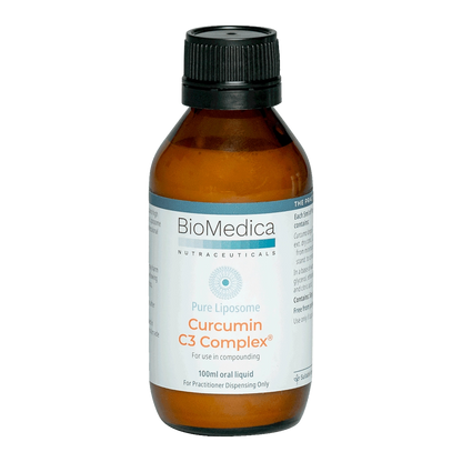 BioMedica Pure Liposome Curcumin C3 100mL Liposomal Curcumin Antioxidant Inflammation Support Australia Health Potential