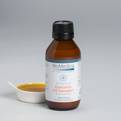 BioMedica Pure Liposome Curcumin C3 100mL Vegan PEG Free Liposomal Curcumin Liquid Australia Health Potential