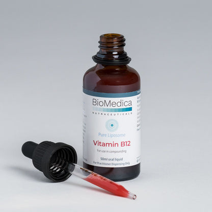 BioMedica Pure Liposome Vitamin B12 50mL Vegan PEG Free Liposomal B12 Citrus Liquid Australia Health Potential