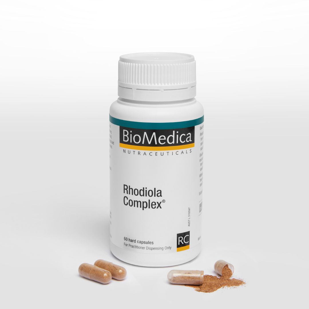 BioMedica Rhodiola Complex 60 caps Rhodiolife Withania Siberian Ginseng Stress Capsules Australia Health Potential