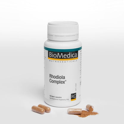 BioMedica Rhodiola Complex 60 caps Rhodiolife Withania Siberian Ginseng Stress Capsules Australia Health Potential