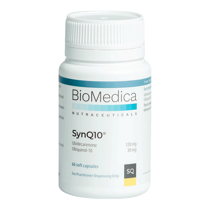 BioMedica SynQ10 60 caps Dual Form CoQ10 Ubiquinol Ubiquinone Rice Bran Oil Energy Cardiovascular Antioxidant Australia Health Potential