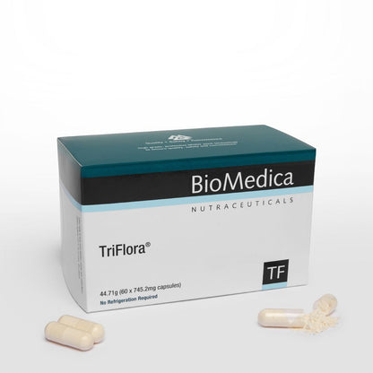 BioMedica TriFlora 60 caps Three Strain Probiotic Glutamine Daily Gut Capsules Australia Health Potential