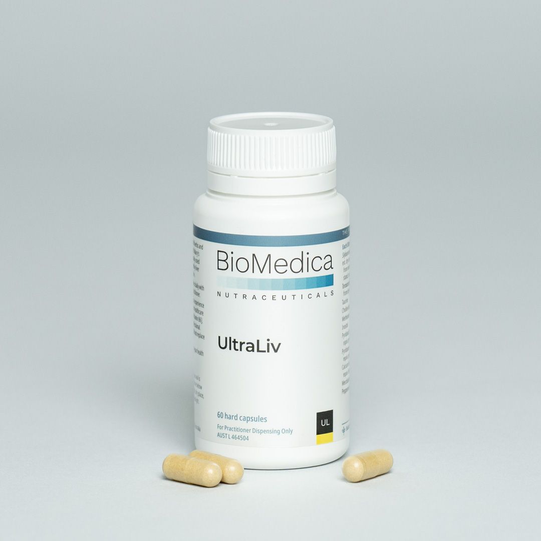 BioMedica UltraLiv 60 caps St Marys Thistle Dandelion Choline Liver Detox Capsules Australia Health Potential