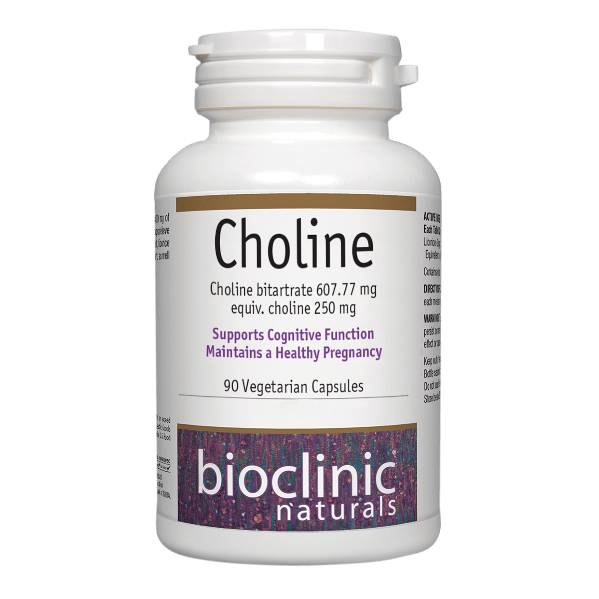 Bioclinic Naturals Choline 90 VegeCaps choline bitartrate brain health pregnancy liver cognitive function Australia Health Potential