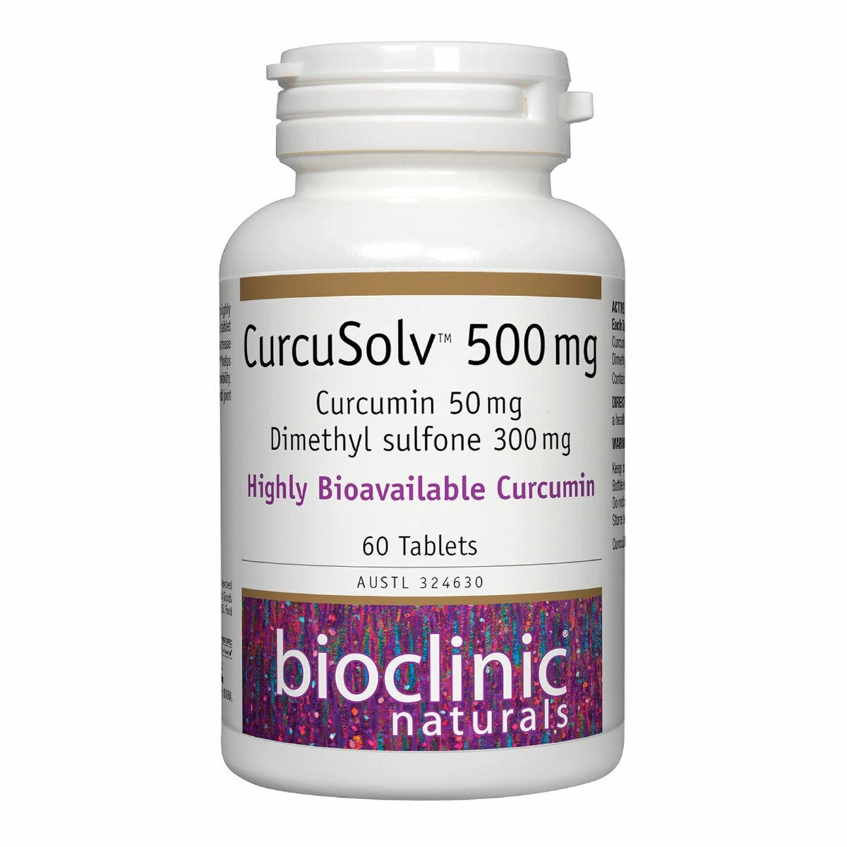 Bioclinic Naturals CurcuSolv 500mg 60 tablets curcumin MSM anti-inflammatory joint pain antioxidant bioavailable Australia Health Potential