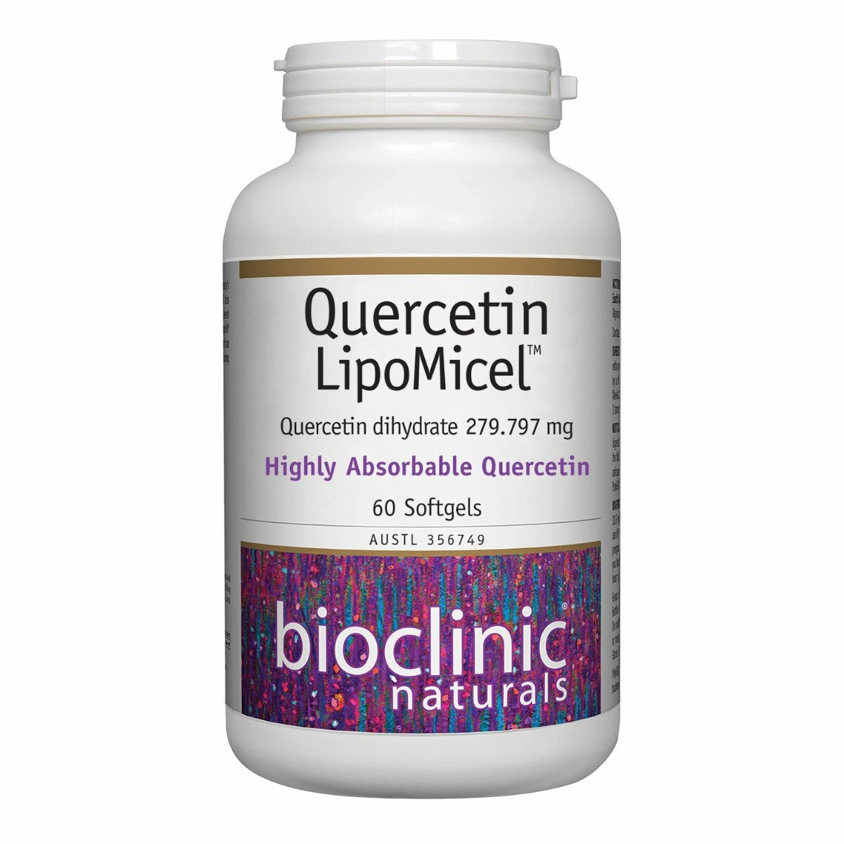 Bioclinic Naturals Quercetin LipoMicel 60 softgels high absorption quercetin antioxidant immune inflammatory support Australia Health Potential