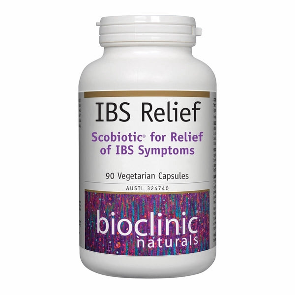Bioclinic Naturals IBS Relief 90 VegeCaps Scobiotic IBS probiotics gut health colostrum glutamine small intestine Australia Health Potential