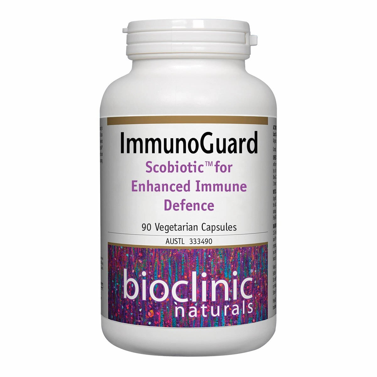 Bioclinic Naturals ImmunoGuard 90 VegeCaps Scobiotic immune defence mushrooms probiotics cold flu upper respiratory Australia Health Potential