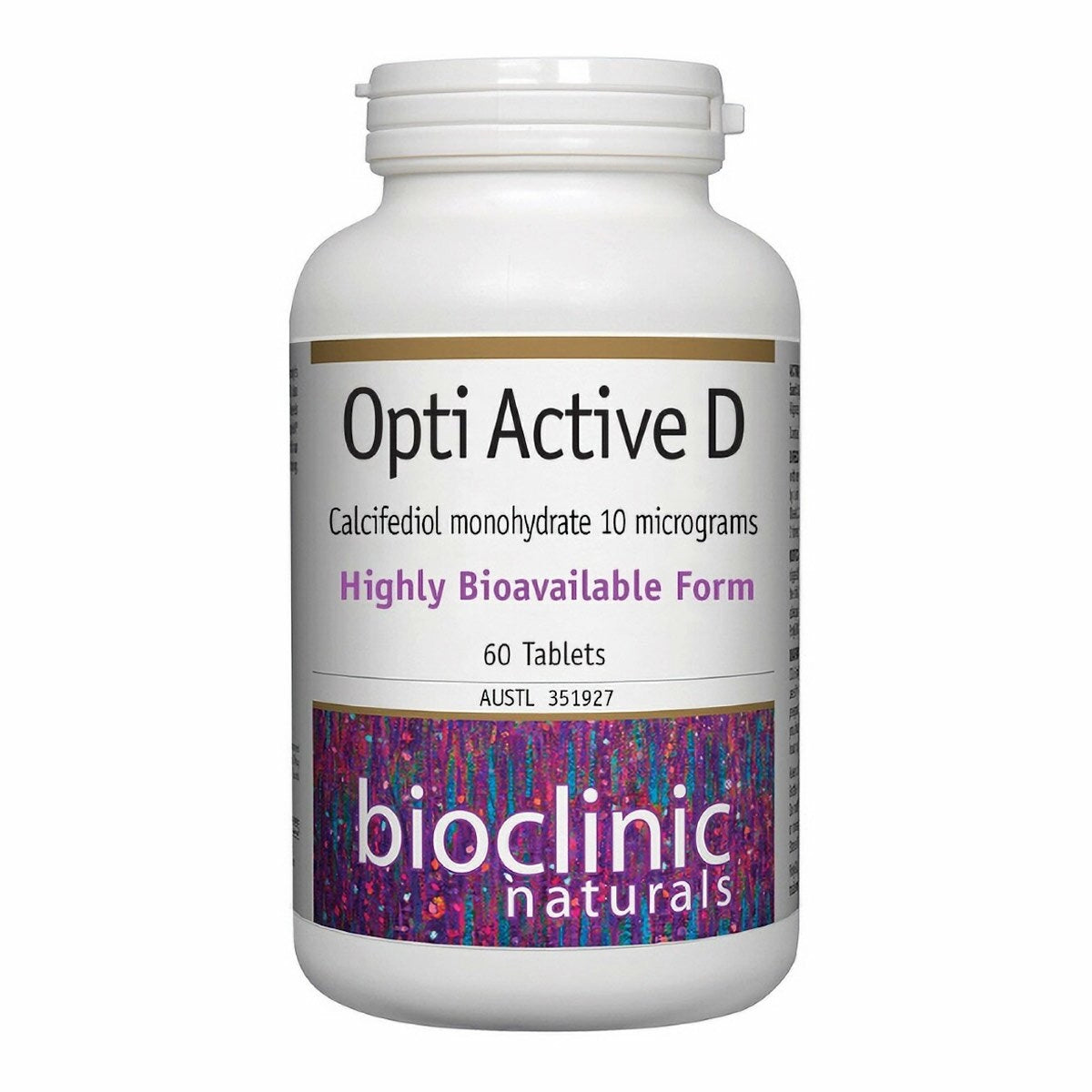 Bioclinic Naturals Opti Active D 60 tablets calcifediol active vitamin D bone health immune function bioavailable Australia Health Potential