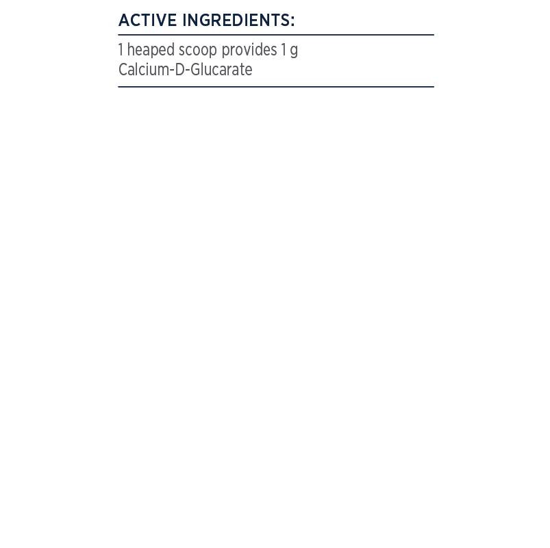 Designs for Health Calcium-D-Glucarate 100g Pure CDG Oestrogen Liver Detox Ingredients Panel Australia Health Potential