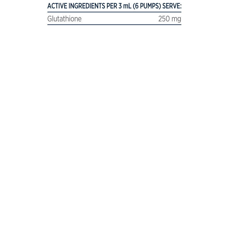Designs for Health Liposomal Glutathione 50mL Reduced Glutathione Liposomal Ingredients Panel Australia Health Potential