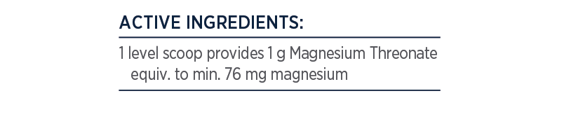 Designs for Health Magnesium Threonate 60g Unflavoured Magtein Pure Magnesium Threonate Ingredients Panel Australia Health Potential