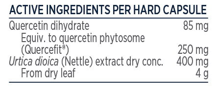 Designs for Health Quercetin Nettles 60 caps Quercefit Nettle Quercetin Phytosome Ingredients Panel Australia Health Potential
