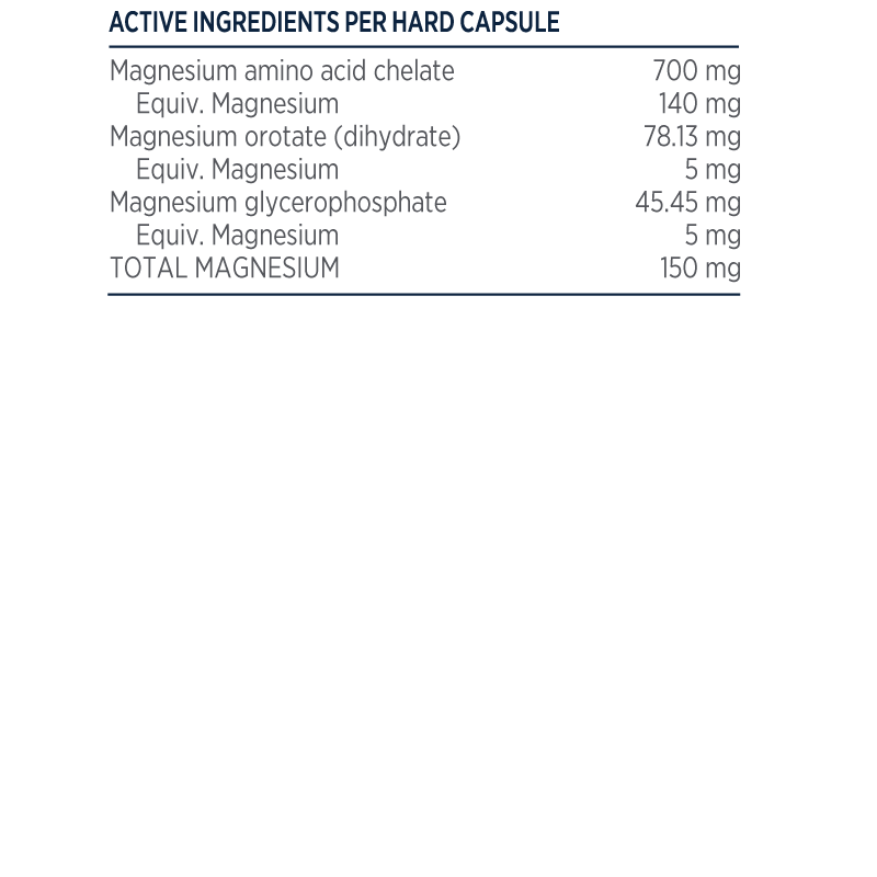 Designs for Health Tri-Mag Supreme Magnesium Orotate Chelate Glycerophosphate Ingredients Panel Australia Health Potential