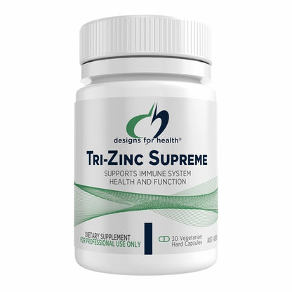 Designs for Health Tri-Zinc Supreme 30 caps Triple Zinc Immune Skin Testosterone Eye Bone Health Australia Health Potential